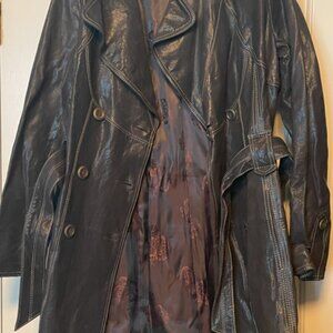 dark brown leather trench by Danier leather - new never worn - XS
